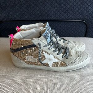 Golden Goose Mid Star Glitter Sneakers